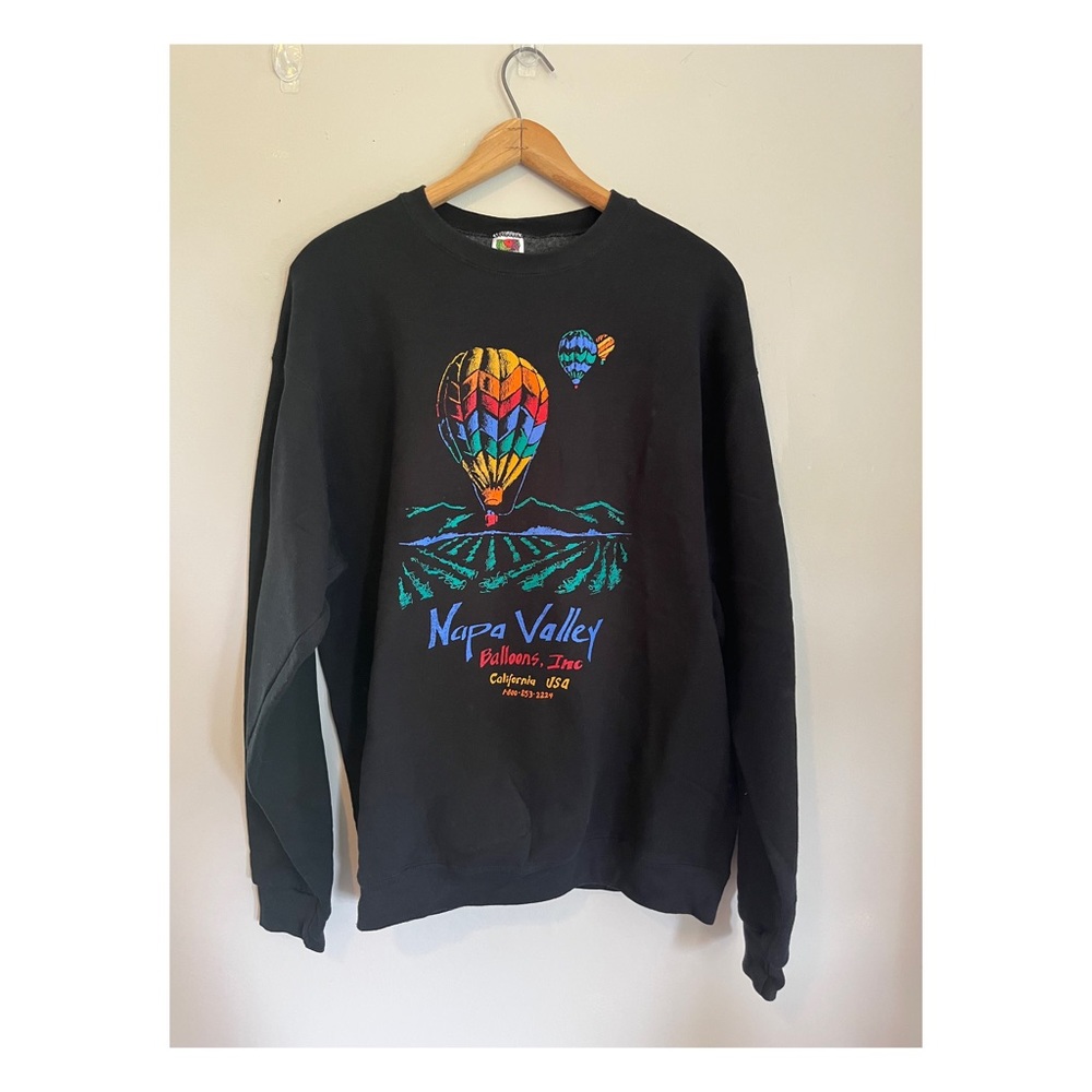 Vintage 90s Y2K Sweatshirt large graphic hot air balloonsCalifornia Mens XL